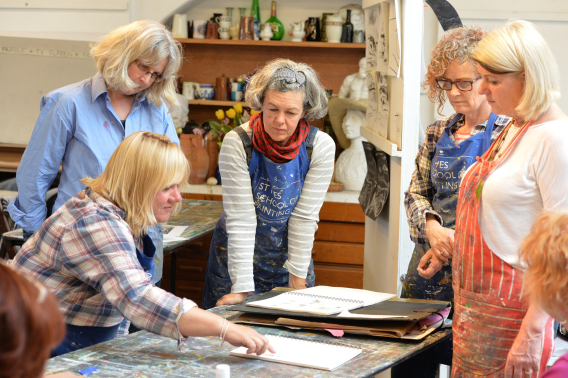 Students learning on the porthmeor art programme