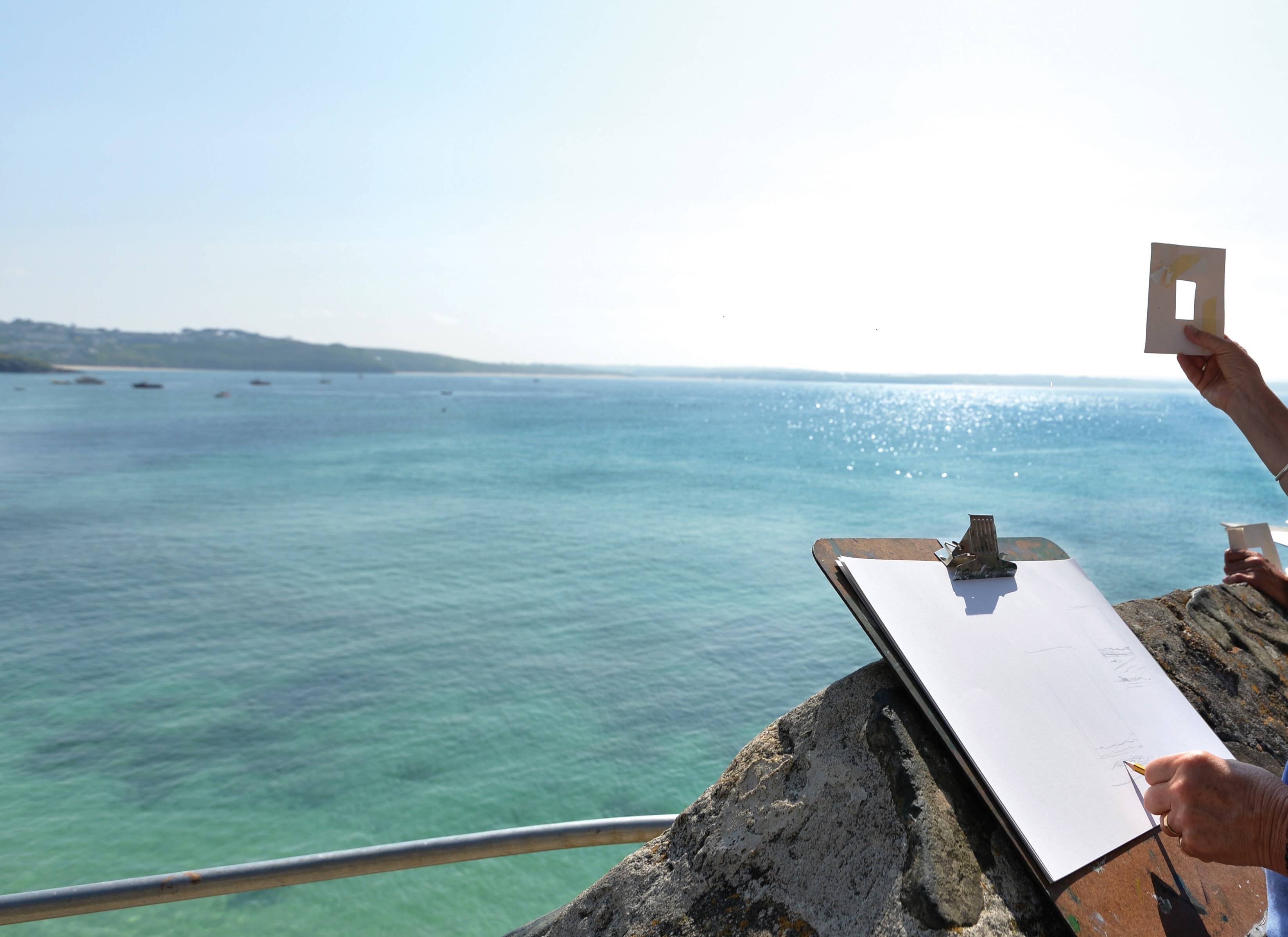 Drawing overlooking St Ives Bay