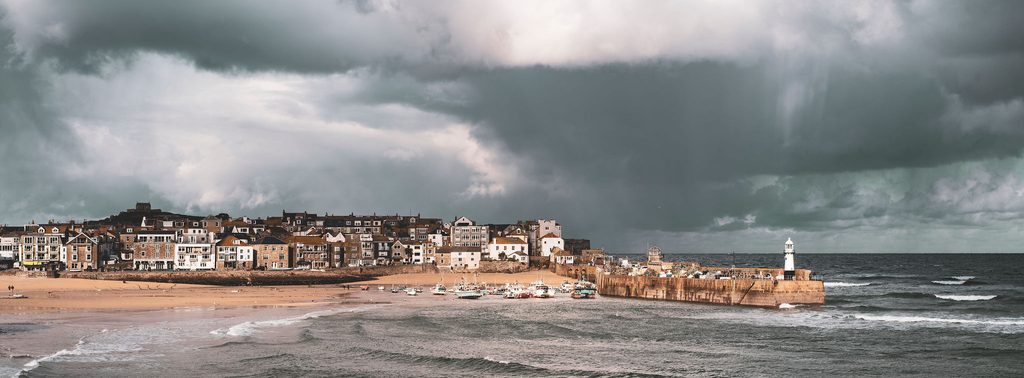 st ives harbour during winter