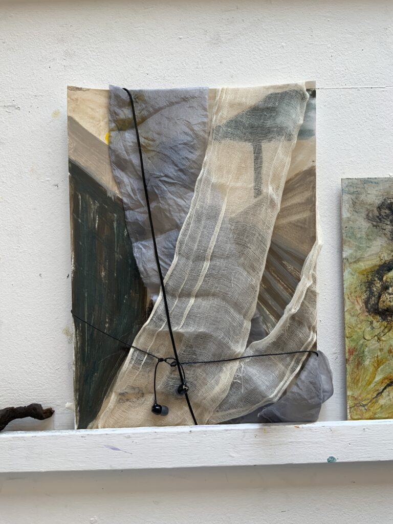 student work, textiles and paint
