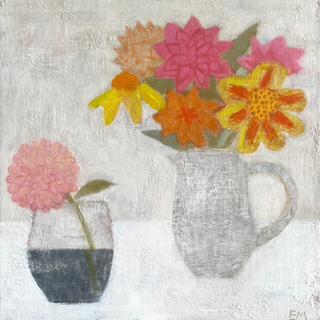 Painting vase of flowers by Emma McClure