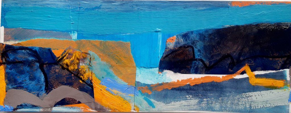 Liz Hough Two Headlands 15x40cm 2021