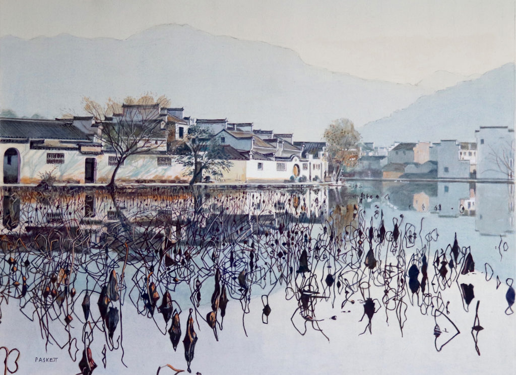 Lotus Pond, Hung Cun by David Paskett