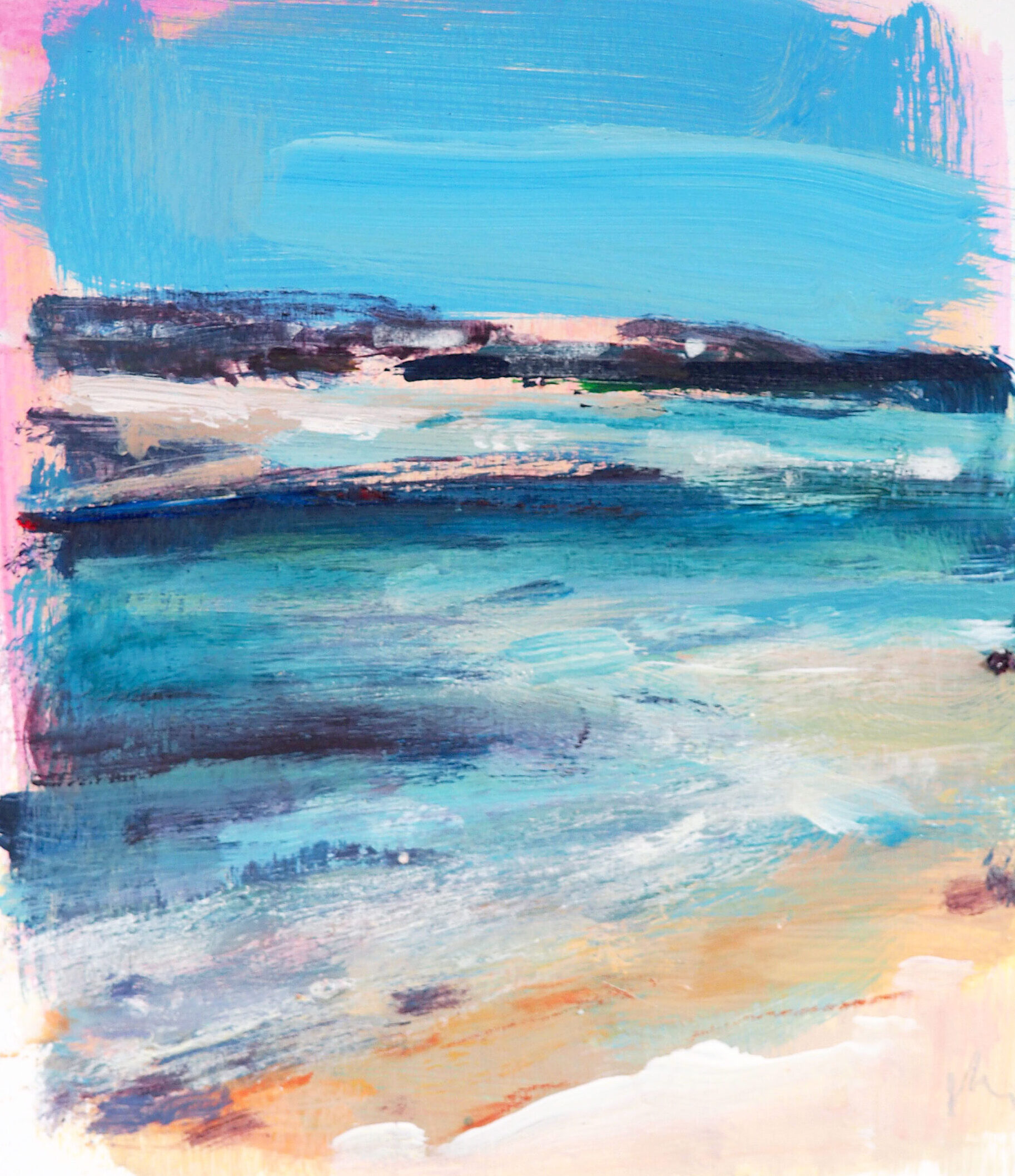 Painting of Hayle Beach by Victoria Gillow