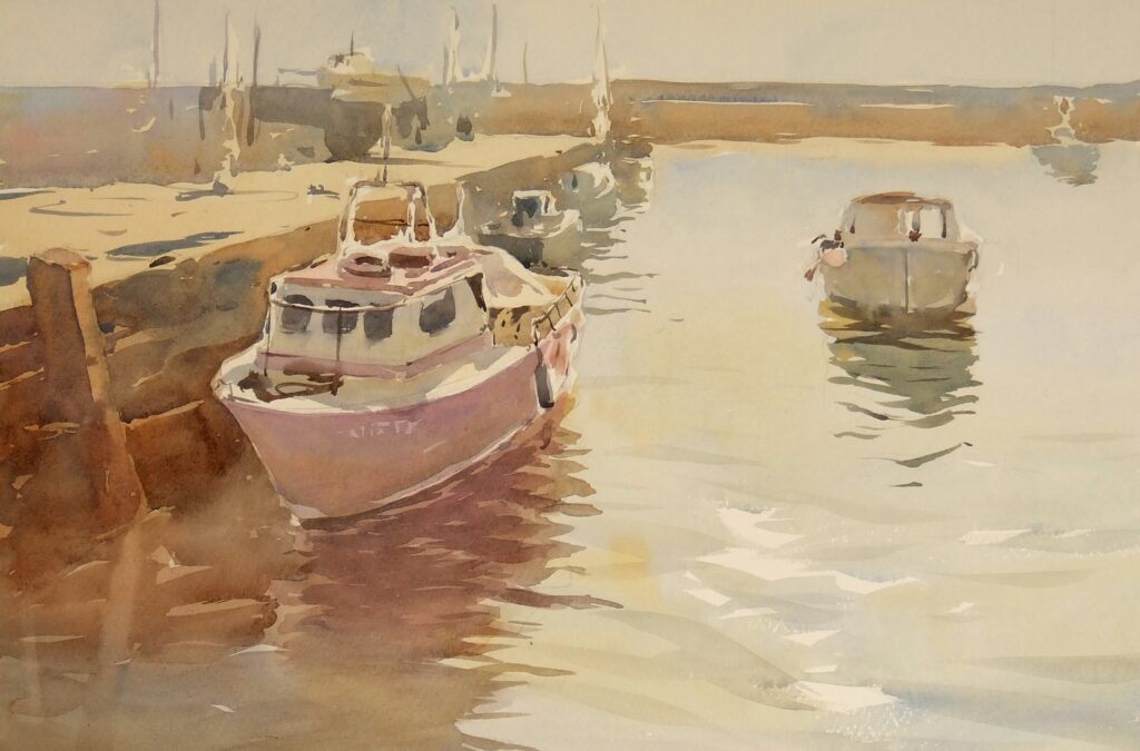 Watercolour painting of Paignton Harbour by David Webb