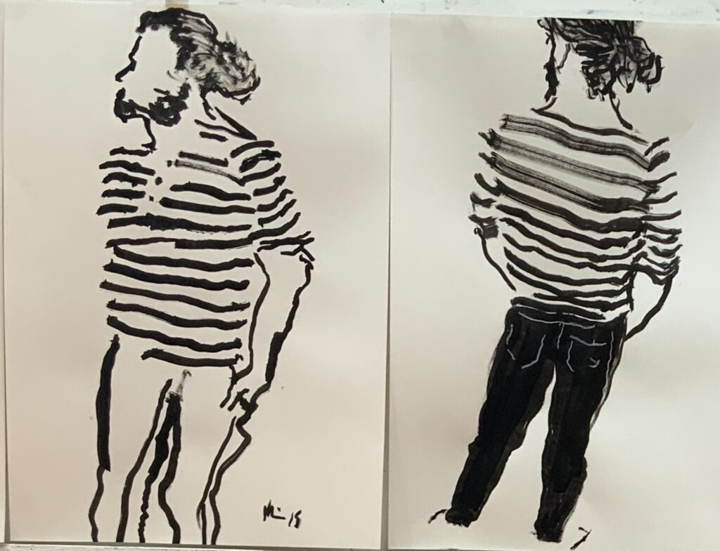 Black and White Drawings of Figures, Camilla, students from Camilla Dixon's course, Experimental Figure