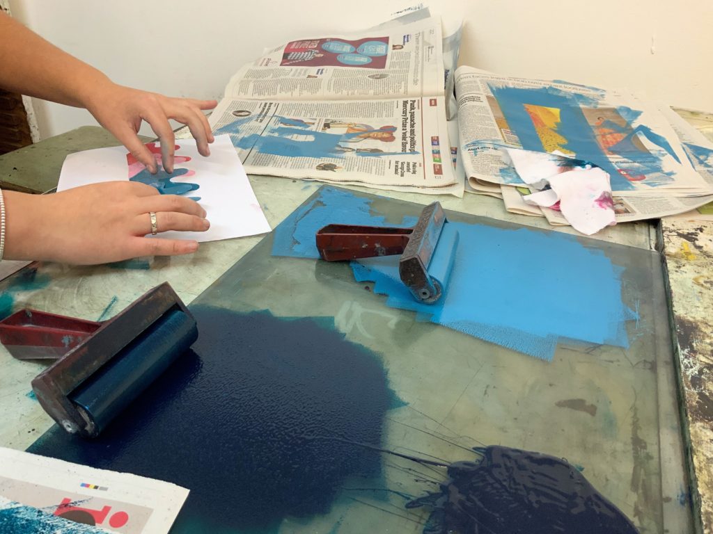 Monoprinting Annabel wilkes