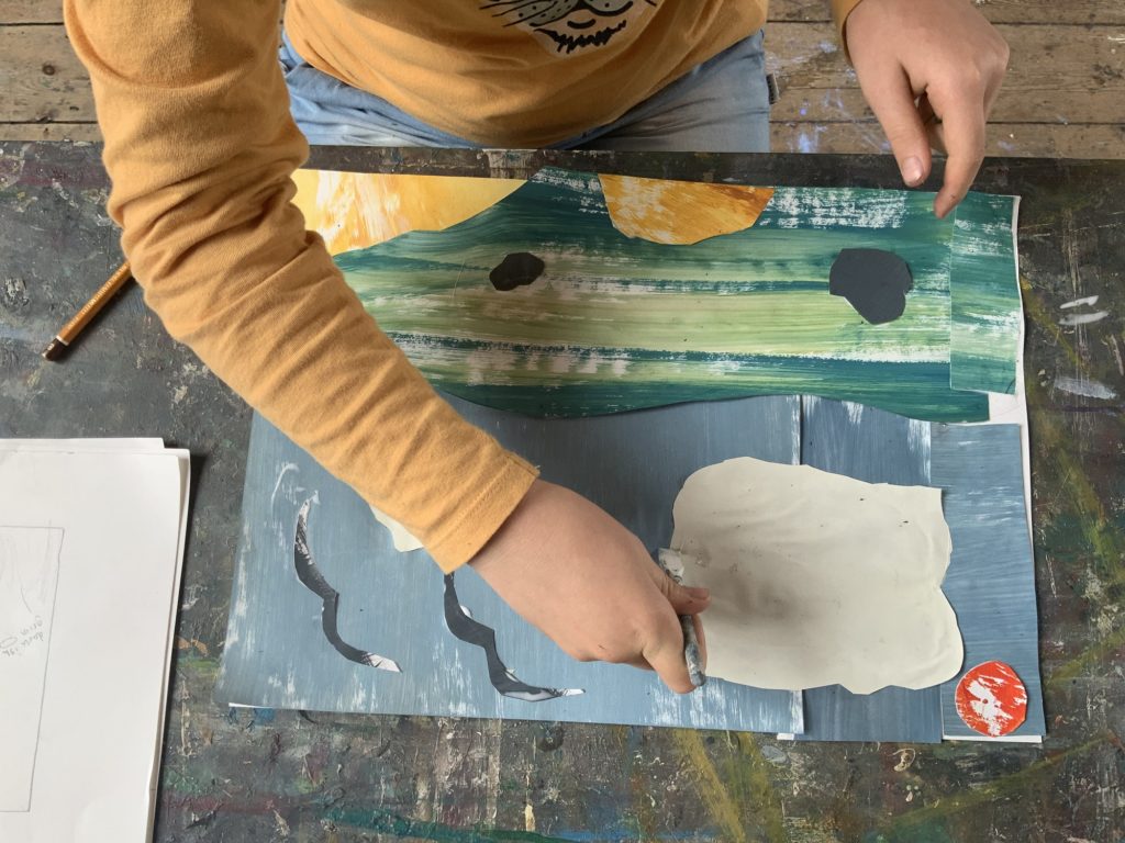 kids mixed media painting 