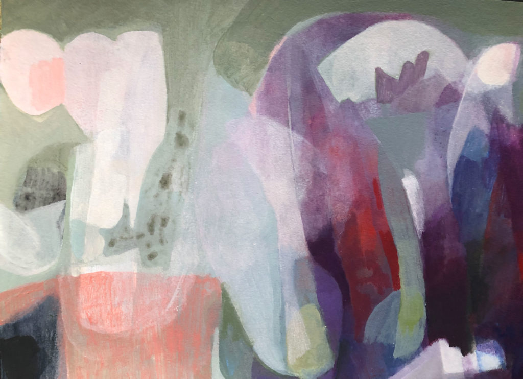 Chalky multicoloured abstract painting by artist Kate Southworth.