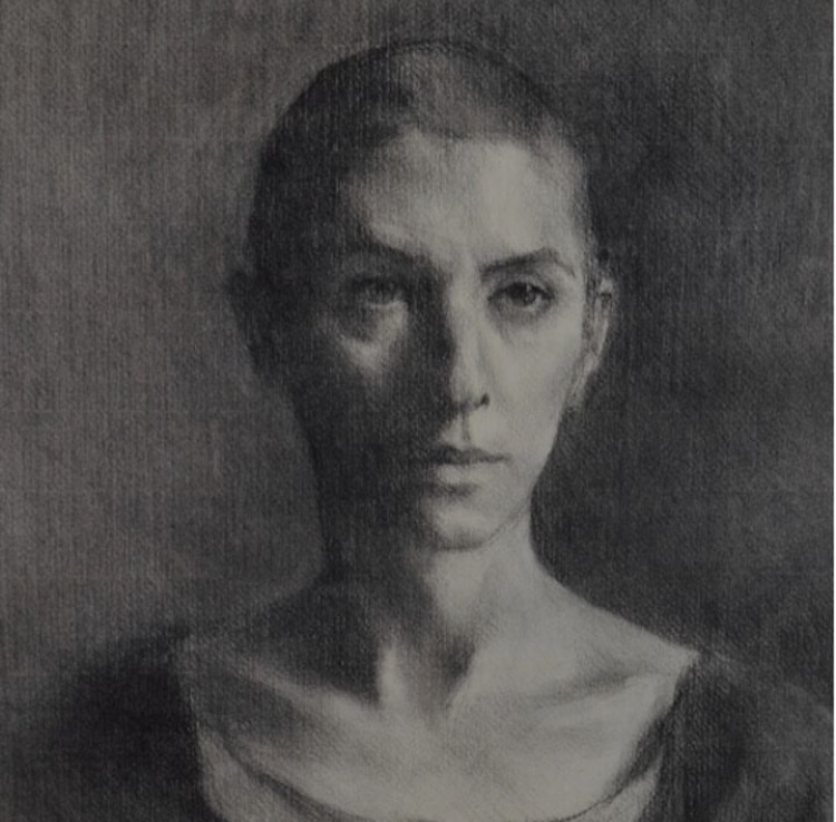 black and white portrait of a lady by Emily Roberts