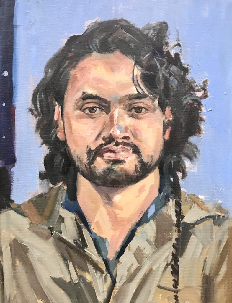 Portrait of a man in oils by Gary Long