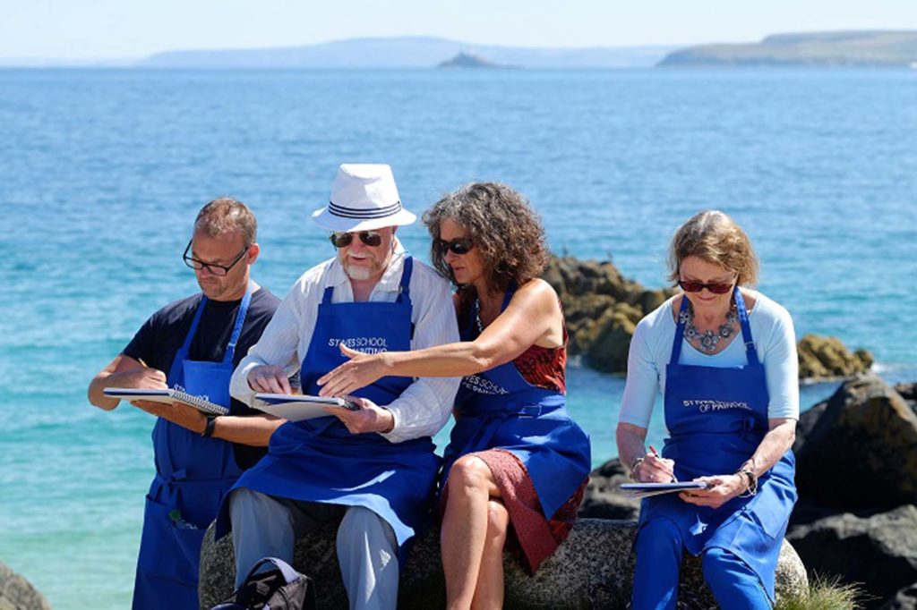 drawing and painting on the beach