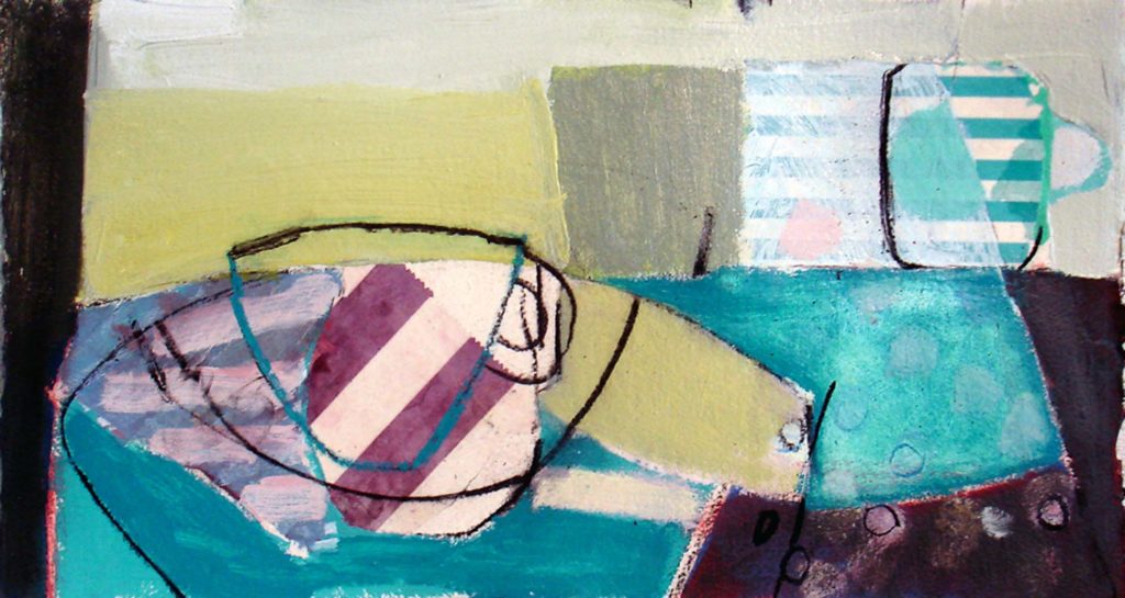 Mixed media art course st ives harbour and town with Liz Hough